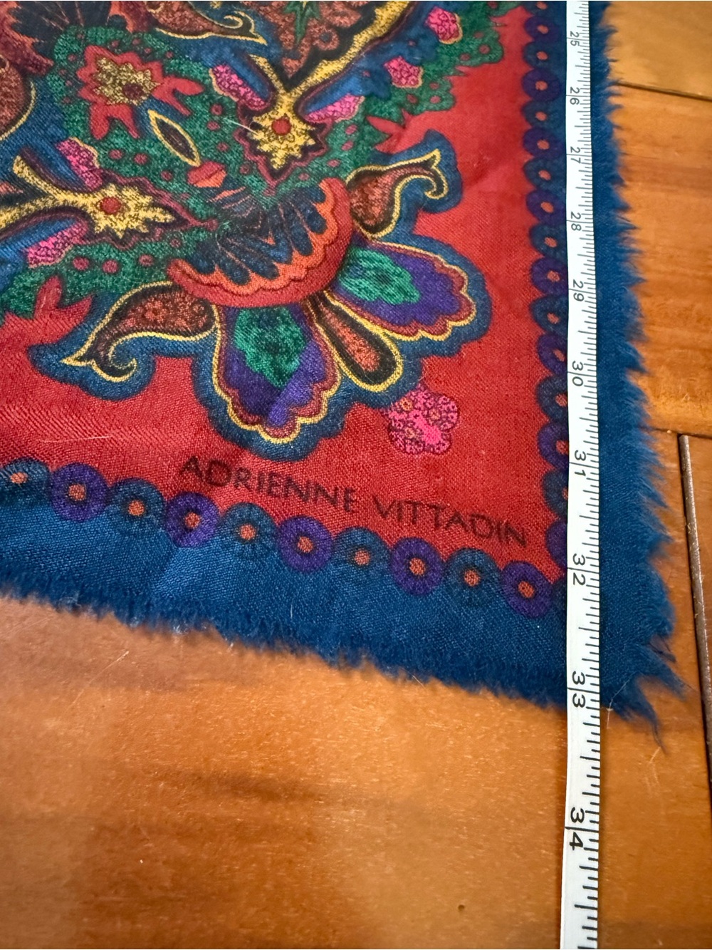 Adrienne Vittadini Red & Blue paisley Decorative Scarf wool